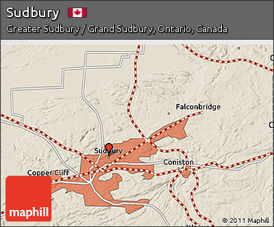 Shaded Relief 3D Map of Sudbury