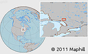 Gray Location Map of the area around 46° 26' 14" N, 80° 40' 30" W, hill shading