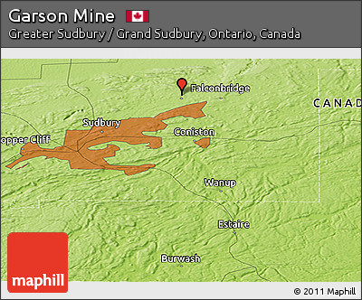 Physical Panoramic Map of Garson Mine