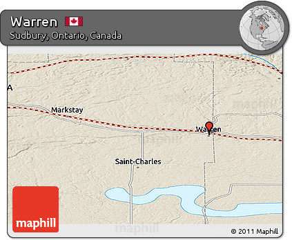 Shaded Relief Panoramic Map of Warren