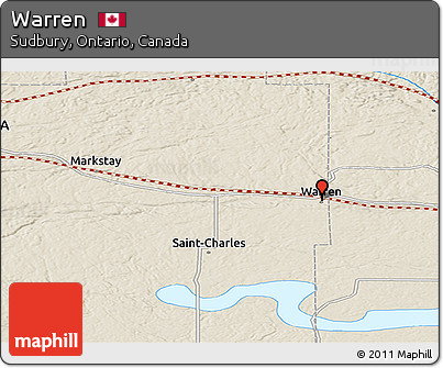 Shaded Relief Panoramic Map of Warren