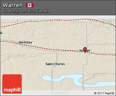 Shaded Relief Panoramic Map of Warren