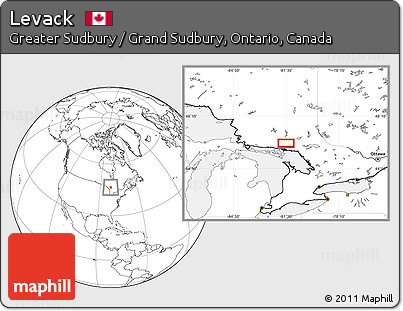 Blank Location Map of Levack