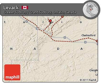 Shaded Relief Map of Levack