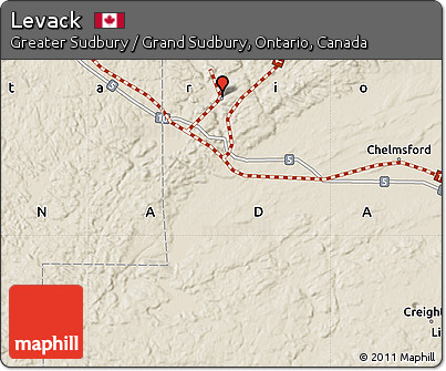 Shaded Relief Map of Levack