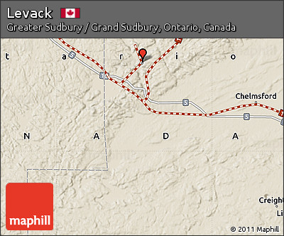 Shaded Relief Map of Levack