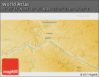 Physical 3D Map of the Area around 46° 26' 14" N, 89° 19' 29" E