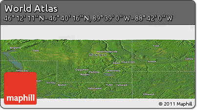 Satellite Panoramic Map of the Area around 46° 26' 14" N, 89° 10' 30" W
