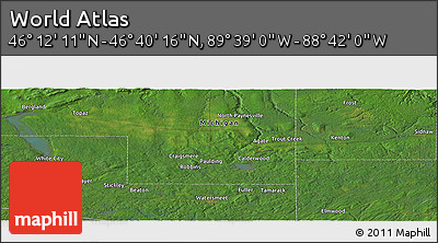 Satellite Panoramic Map of the Area around 46° 26' 14" N, 89° 10' 30" W