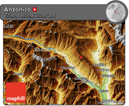 Physical 3D Map of Anzonico