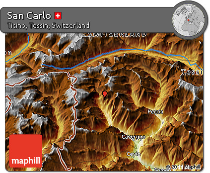 Physical 3D Map of San Carlo