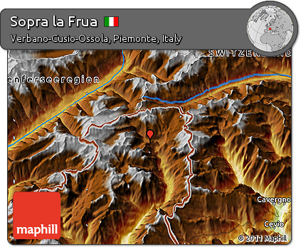 Physical 3D Map of Sopra La Frua