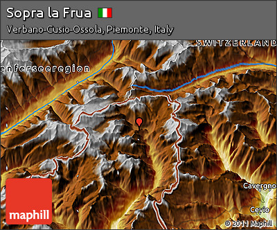 Physical 3D Map of Sopra La Frua