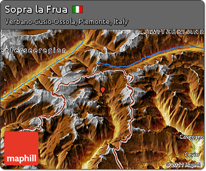 Physical 3D Map of Sopra La Frua
