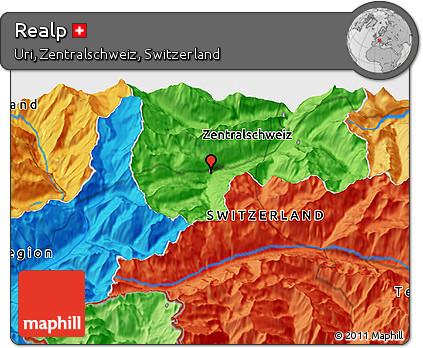 Political 3D Map of Realp