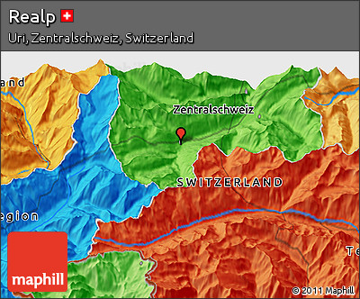 Political 3D Map of Realp