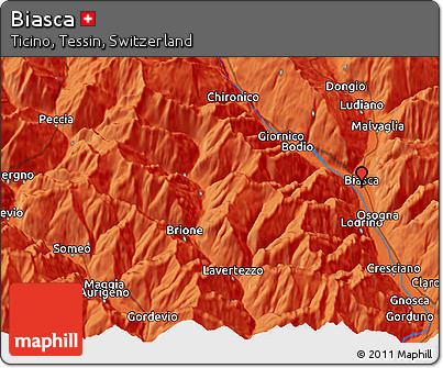 Political 3D Map of Biasca