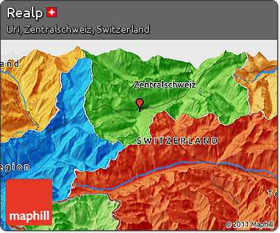 Political 3D Map of Realp