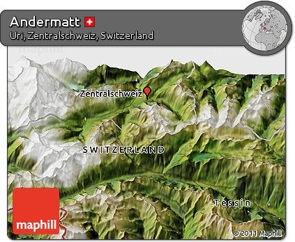 Satellite 3D Map of Andermatt
