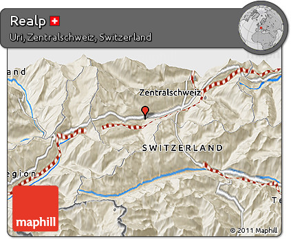 Shaded Relief 3D Map of Realp