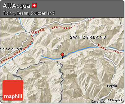 Shaded Relief 3D Map of All'Acqua
