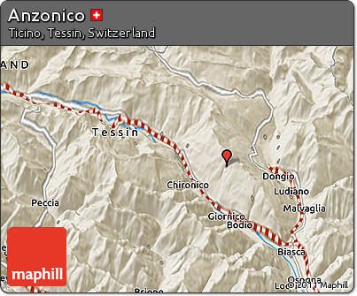 Shaded Relief 3D Map of Anzonico