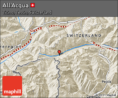 Shaded Relief 3D Map of All'Acqua