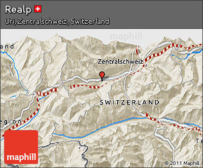 Shaded Relief 3D Map of Realp