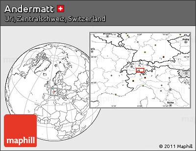 Blank Location Map of Andermatt