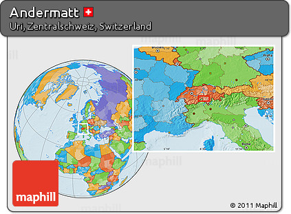 Political Location Map of Andermatt