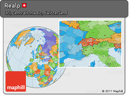 Political Location Map of Realp