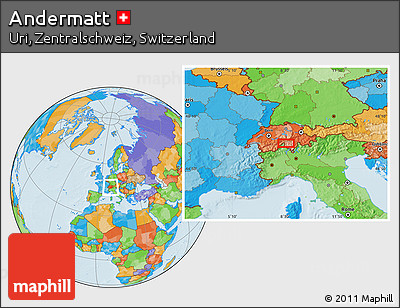 Political Location Map of Andermatt