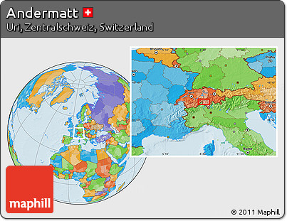 Political Location Map of Andermatt