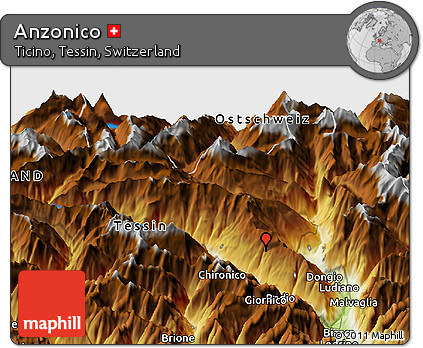 Physical Panoramic Map of Anzonico