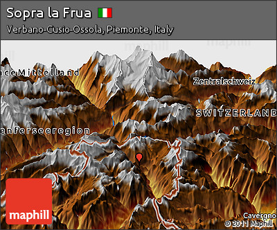 Physical Panoramic Map of Sopra La Frua