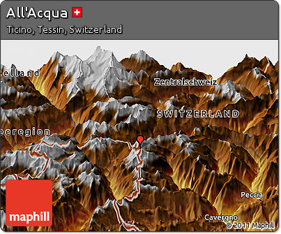 Physical Panoramic Map of All'Acqua