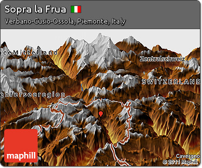 Physical Panoramic Map of Sopra La Frua