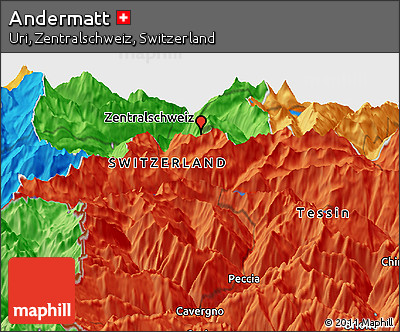 Political Panoramic Map of Andermatt