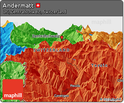 Political Panoramic Map of Andermatt