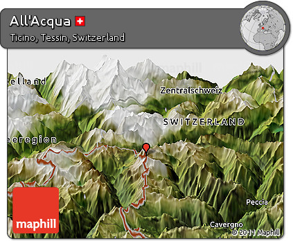 Satellite Panoramic Map of All'Acqua