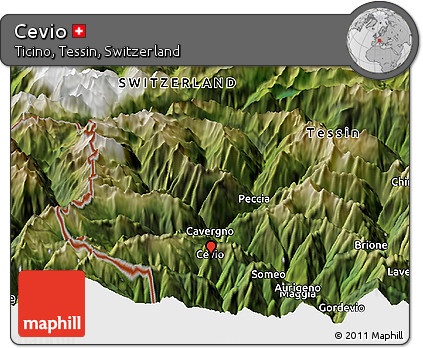 Satellite Panoramic Map of Cevio