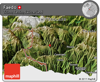 Satellite Panoramic Map of Faedo