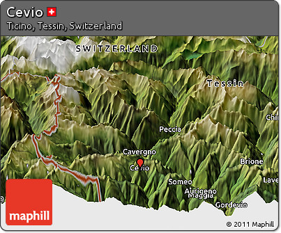 Satellite Panoramic Map of Cevio