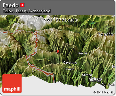 Satellite Panoramic Map of Faedo