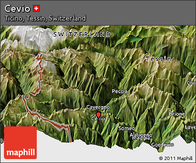 Satellite Panoramic Map of Cevio