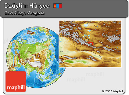 Physical Location Map of Dzüyliin Hüryee