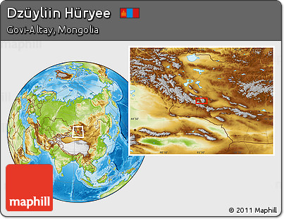 Physical Location Map of Dzüyliin Hüryee
