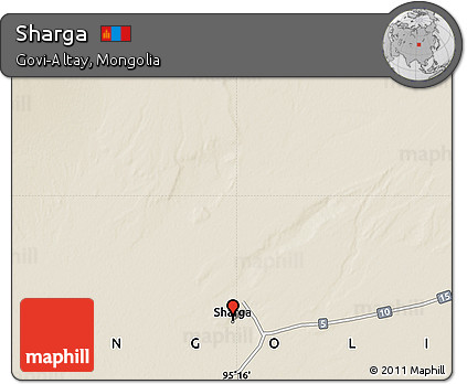 Shaded Relief Map of Sharga