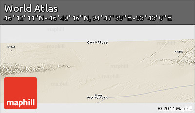 Shaded Relief Panoramic Map of the Area around 46° 26' 14" N, 95° 16' 30" E
