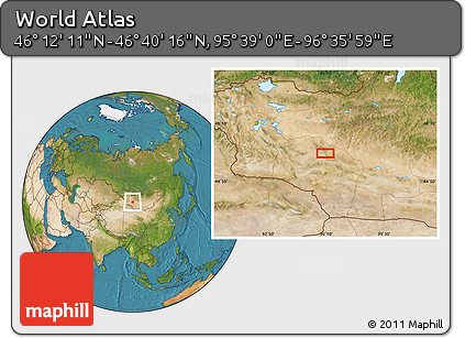 Satellite Location Map of the Area around 46° 26' 14" N, 96° 7' 30" E